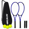 HIRALIY 27" Tennis Rackets, 2 Pack with Balls, Overgrips and Bag - Blue New