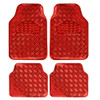 BDK Metallic Chrome Car Floor Mats All-Weather Universal Fit - Red New