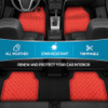 BDK Metallic Chrome Car Floor Mats All-Weather Universal Fit - Red New