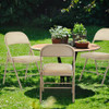 COZIFURNI 4 Pack Folding Chairs with Leather Padded Comfortable Cushion New