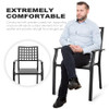 NUU GARDEN Patio Dining Chairs Set of 2 Wrought Iron Metal - Black New