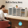INPAITOO Mail Organizer, 24 Slots Compartments Mail Adjustable Shelves White New