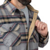 2038-3816 Field & Stream Men's Bismuth Flannel Shirt, Gray Line Plaid, X-Large New