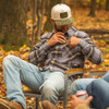 2038-3816 Field & Stream Men's Bismuth Flannel Shirt, Gray Line Plaid, X-Large New