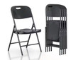 VECELO BLACK FOLDING CHAIRS 4-PACK COMMERCIAL GRADE PLASTIC AND STEEL - BLACK New