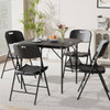 VECELO BLACK FOLDING CHAIRS 4-PACK COMMERCIAL GRADE PLASTIC AND STEEL - BLACK New