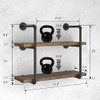 Generetic Industrial Pipe Shelving, 2 Tiers Gray B094VZ11NN - Black New