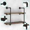 Generetic Industrial Pipe Shelving, 2 Tiers Gray B094VZ11NN - Black New