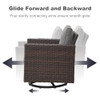 moosprr Swivel Rocker Chairs One Piece Swivel Wicker Armrest - Brown/Grey New