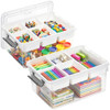 Citylife 17QT 2Packs Clear Craft Organizers and Storage Box with Tray New