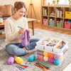 Citylife 17QT 2Packs Clear Craft Organizers and Storage Box with Tray New