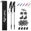 THEFITLIFE TELESCOPIC TREKKING POLES FOR HIKING, ANTI-SHOCK, POLES-7075-SILVER
