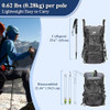 THEFITLIFE TELESCOPIC TREKKING POLES FOR HIKING, ANTI-SHOCK, POLES-7075-SILVER
