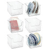 mDesign Modern Plastic Open Front Dip Storage Organizer Bin Basket - 6 Pack New