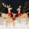 Best Choice Products 4ft 3-Piece 2D Lighted Christmas Deer Family Set - Gold New