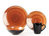 HomeVss 16Pcs Dinnerware Set Serves 4 Black Speckled Purple Plates Bowls New