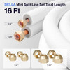 DELLA16 Ft Mini Split Line Set 3/8" & 1/4" O.D Copper Pipes - White New