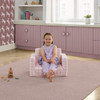 DELTA CHILDREN CHECKERED COZEE FLIP-OUT KIDS CHAIR SNUGGLY FOAM- PINK New