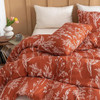 JANZAA KING SIZE COMFORTER SET - PEONY FLORAL SHABBY CHIC BEDDING - TERRACOTTA New