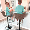 ALPHA HOME 2 Pack Swivel Stools, PU Leather, Adjustable Counter Height - Brown New