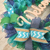 Ideas | Everyday Wreath | Mesh Door Wreath | Navy Blue Kelly Green Turquoise P3