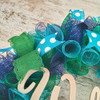 Ideas | Everyday Wreath | Mesh Door Wreath | Navy Blue Kelly Green Turquoise P3