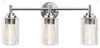 OUVR 3 Light Bathroom Light Fixtures KW-7225-3, Brushed Nickel Vanity Light New