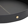Faux Leather Round Serving Tray for Coffee Table and Ottoman B096JR6PHY -Black New