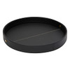 Faux Leather Round Serving Tray for Coffee Table and Ottoman B096JR6PHY -Black New