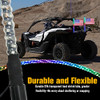 2PCS 2FT Spiral LED Whip Lights LED Safety Whips Bluetooth APP Control -2PCS