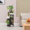 TITTIFERS 6 Tier Tall Plant Stand Foldable Corner 30" Tall Flower Stand - Black New