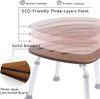 SUMGREEN Adjustable Bamboo Shower Seat Waterproof Fanshaped Shower Stool Brown New