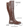 Journee Collection Women's Tori Stacked Heel Riding Boots Brown Wide Calf - 8.5 New