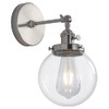 AK LIGHTING NICKEL WALL SCONCES WITH SWITCH, BRUSHED MODERN - NICKEL