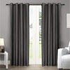 Exclusive Home Curtains Faux Silk Window Curtain Grommet Top 54x96 2 Pack Black New