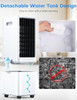 COOLECH Windowless Air Conditioner 4 Modes 3 Speeds 2.4-Gal Tank Swing - White New