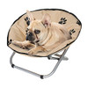 Etna Foldable Pet Bed Elevated Dog Cat Bed Round Paw Print Portable B08TL5WGQB New