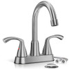 PHIESTINA BRUSHED NICKEL BATHROOM FAUCET, VANITY FAUCET 4" 2 OR 3 HOLES - NICKEL