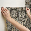 RoomMates Black Persian Ikat Peel and Stick Wallpaper B0BF7N425B New