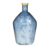 Deco 79 Glass Decorative Vase Centerpiece Vase Gold Rim Flower Vase - Blue New