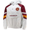 STARTER Men's White/Burgundy Washington Raglan Half-Snap Hoodie Jacket New