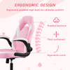 Heavy Duty Gaming Chair Ergonomic Gamer for Home Office Lumbar Support - Pink New