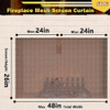 Powrocket Fireplace Mesh Screen Curtain 24"Wx26"H Sturdy Spark Security - Brass New