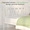 NOVILLA QUEEN BED FRAME WITH HEADBOARD METAL PLATFORM NO BOX SPRING WHITE New