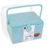 Dritz Large Sewing Basket Kit - Aqua Dots New