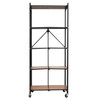 ORIGAMI RPR PREASSEMBLED 5-SHELF FOLDABLE RACK TALL & SLIM WOOD INSERTS - BLACK