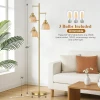 ROTTOGOON FLOOR LAMP LIVING ROOM 3 LIGHT VINTAGE TREE STANDING LAMP - AMBER GOLD