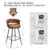 BV Bar Height Bar Stools Set of 2, 30 inch Seat Height Bar Stools, 180° Swivel