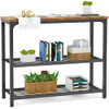 Ecoprsio Small Console Table with Double Mesh Shelves Industrial Entryway Table New