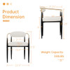 MORDEN FORT MODERN BOUCLE DINING CHAIR, WHITE ARMCHAIR SET OF 2 - WHITE New